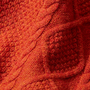 4Картинка Osborne Lambswool Large Cable Butonned Mock Neck Ember